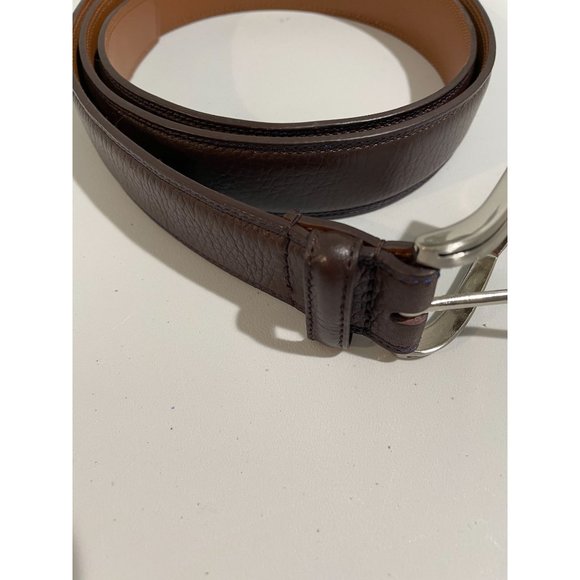 Nat Nast Mens Brown Leather Belt With Silver Buckle - Picture 6 of 14